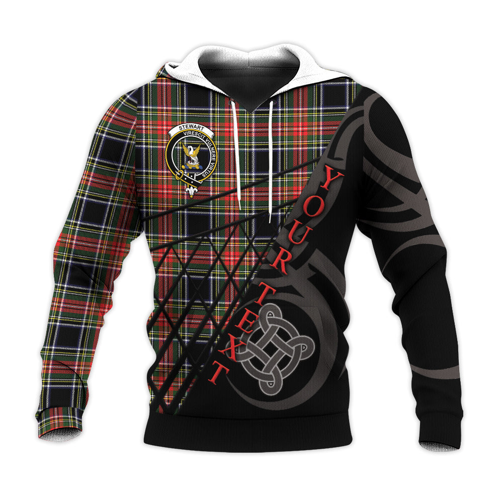 Printivon Stewart Black 01 Knitted Hoodie Pattern Celtic Custom Text