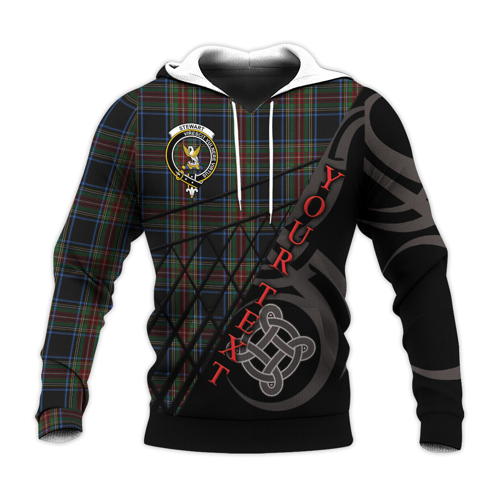 Printivon Stewart Black 02 Knitted Hoodie Pattern Celtic Custom Text