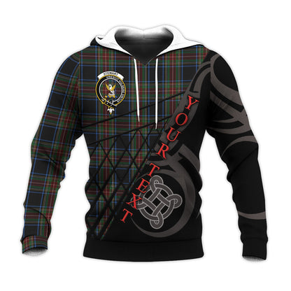 Printivon Stewart Black 02 Knitted Hoodie Pattern Celtic Custom Text