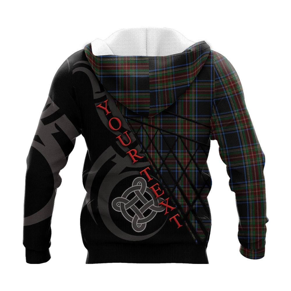 Printivon Stewart Black 02 Knitted Hoodie Pattern Celtic Custom Text