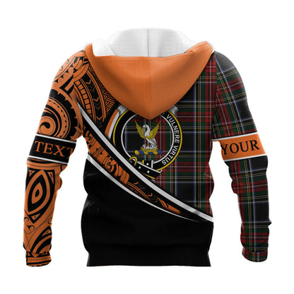 Printivon Stewart Black 03 Knitted Hoodie Pattern Polynesian Custom Text
