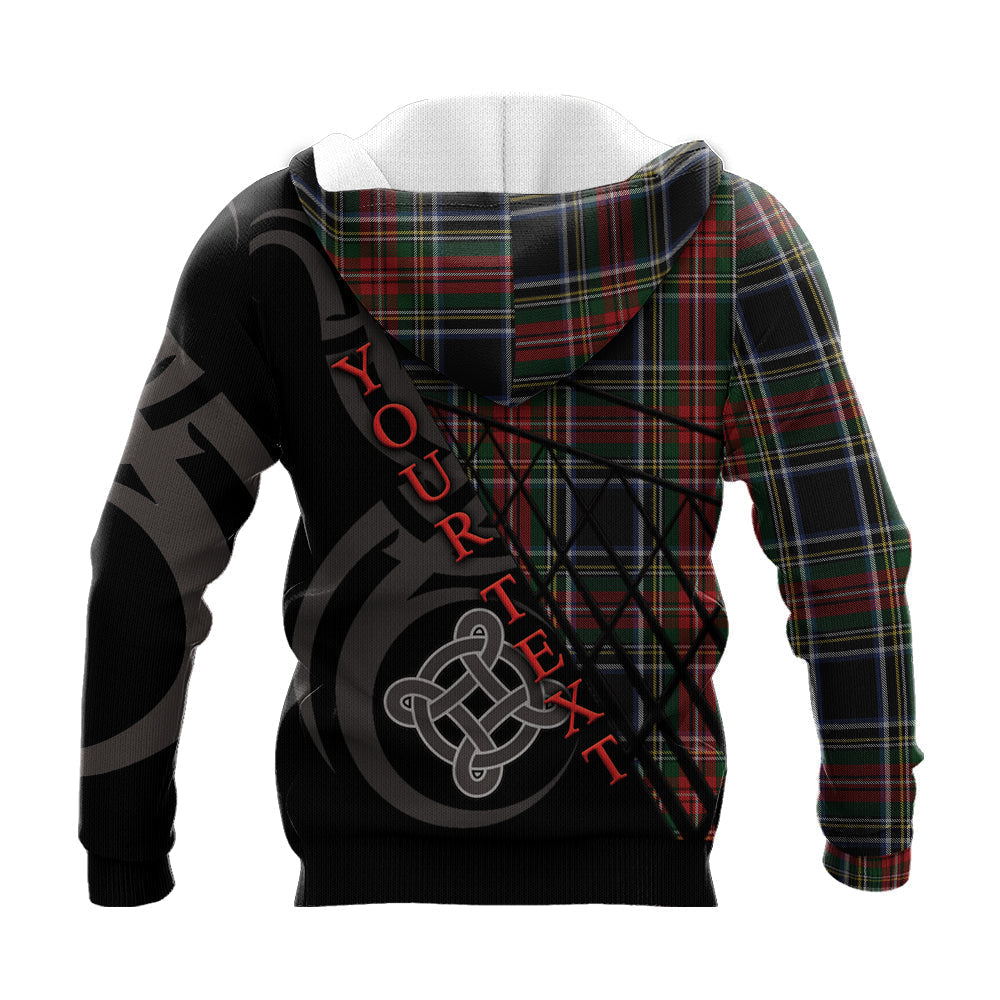 Printivon Stewart Black 03 Knitted Hoodie Pattern Celtic Custom Text
