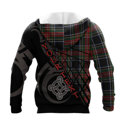 Printivon Stewart Black 03 Knitted Hoodie Pattern Celtic Custom Text