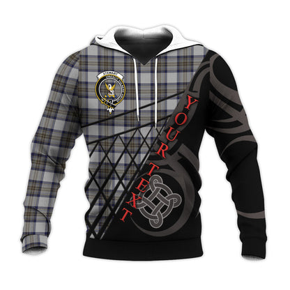 Printivon Stewart Dress Blue Knitted Hoodie Pattern Celtic Custom Text