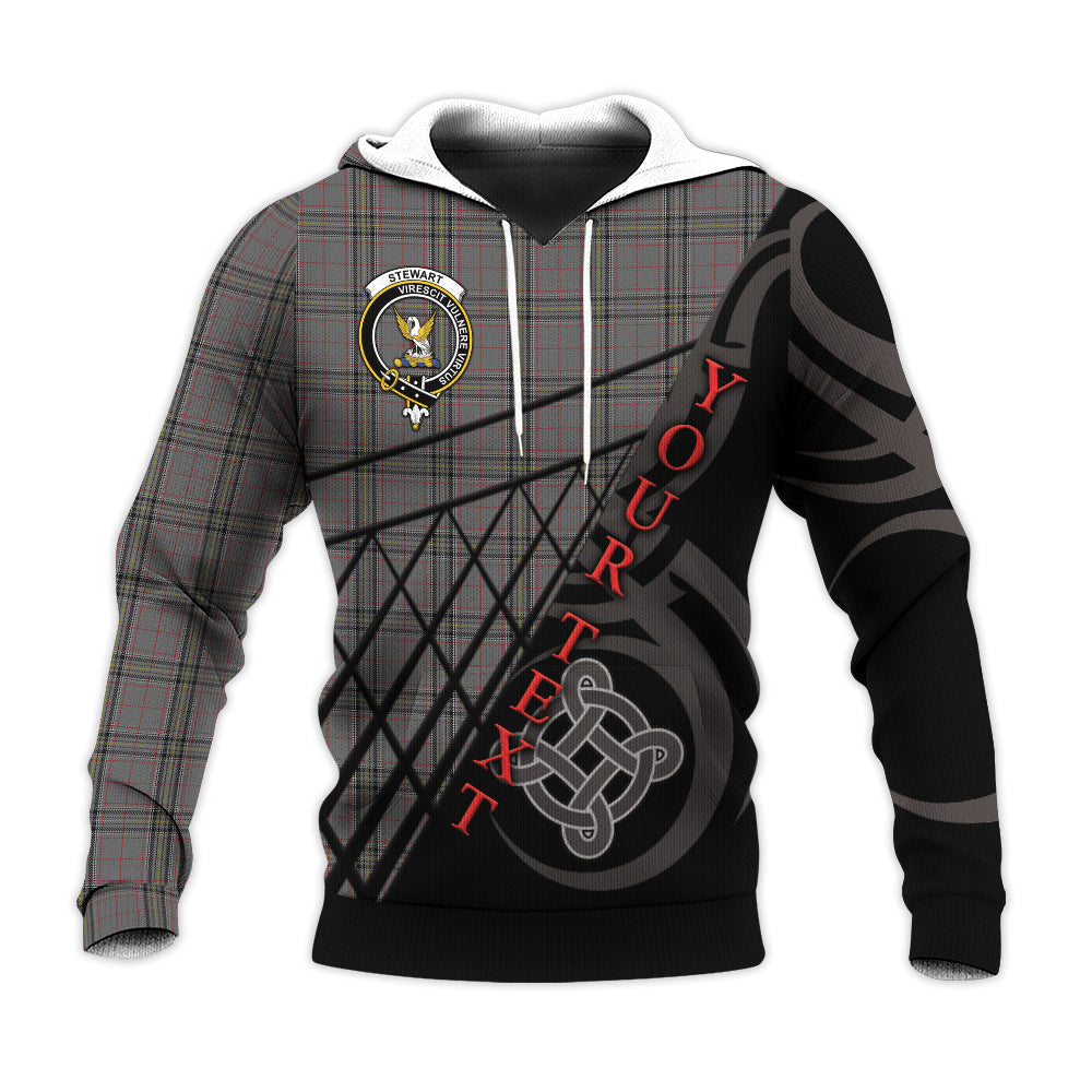 Printivon Stewart Grey Knitted Hoodie Pattern Celtic Custom Text