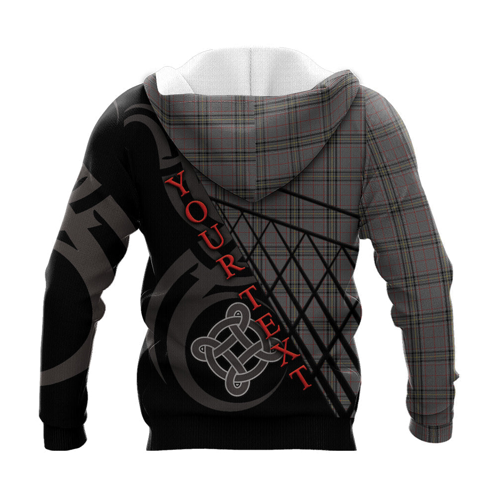 Printivon Stewart Grey Knitted Hoodie Pattern Celtic Custom Text