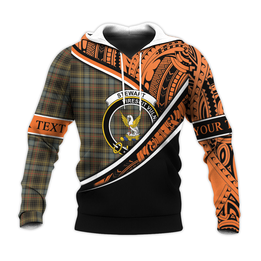 Printivon Stewart Hunting Weathered Knitted Hoodie Pattern Polynesian Custom Text