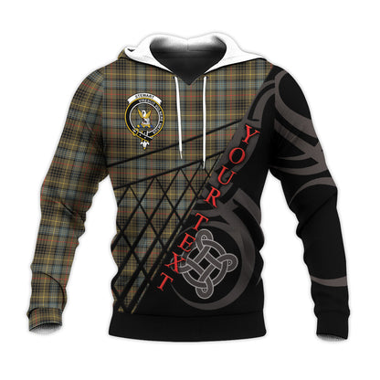 Printivon Stewart Hunting Weathered Knitted Hoodie Pattern Celtic Custom Text