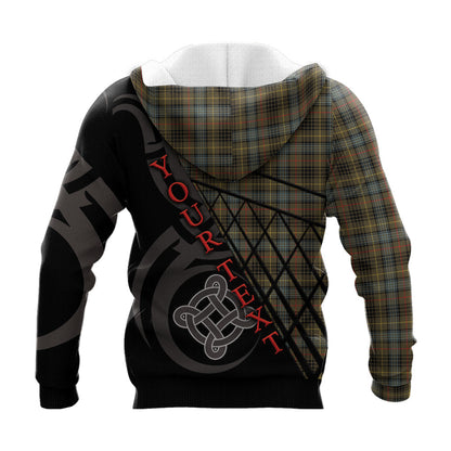Printivon Stewart Hunting Weathered Knitted Hoodie Pattern Celtic Custom Text