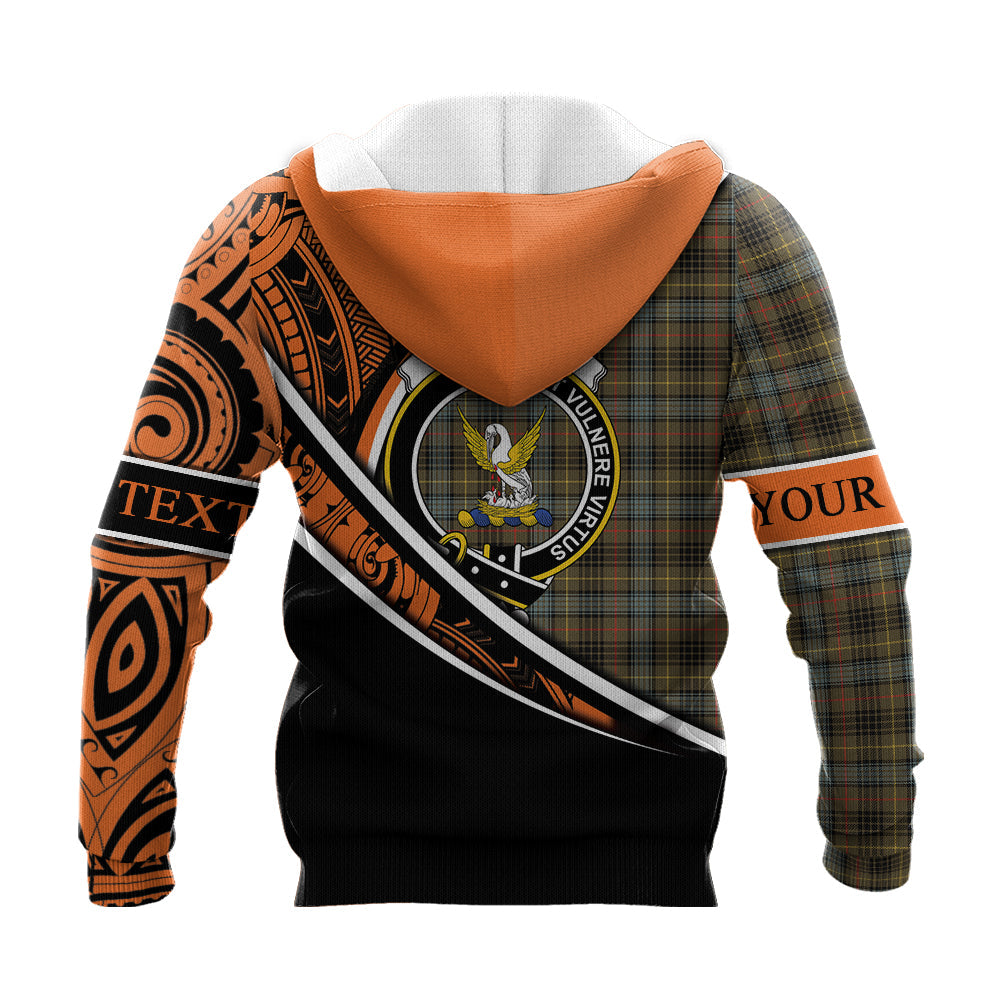 Printivon Stewart Hunting Weathered Knitted Hoodie Pattern Polynesian Custom Text