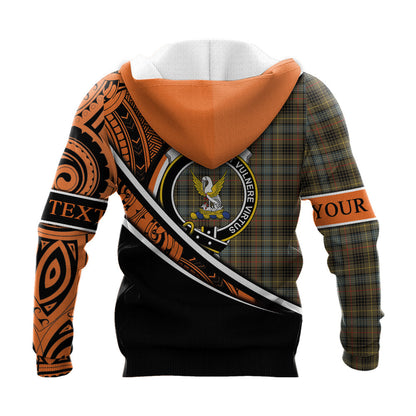 Printivon Stewart Hunting Weathered Knitted Hoodie Pattern Polynesian Custom Text