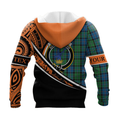 Printivon Stirling Knitted Hoodie Pattern Polynesian Custom Text