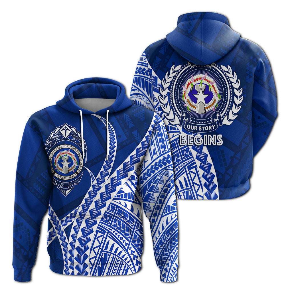 North Mariana Our Story Begins Geometrical Polynesian Pattern Hoodie