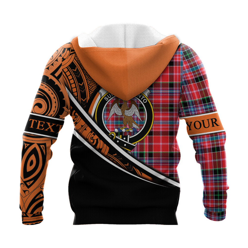 Printivon Straiton Knitted Hoodie Pattern Polynesian Custom Text