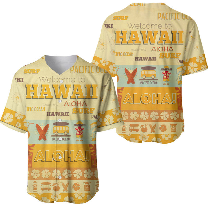 Hawaii Surf Retro Style Baseball Jersey