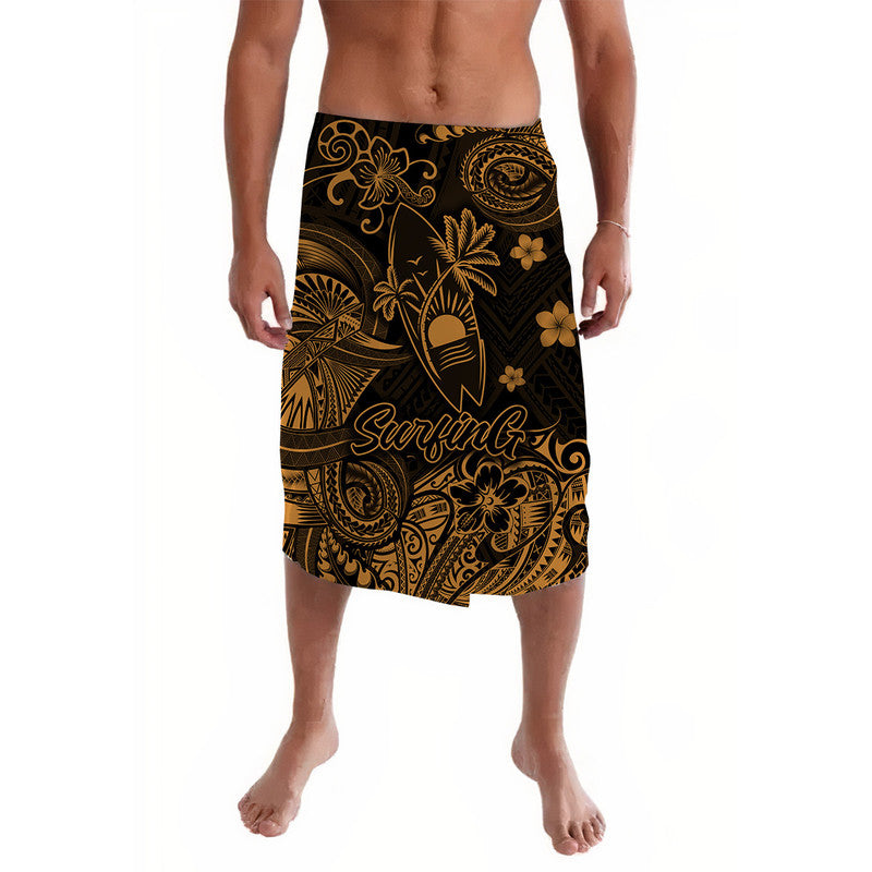 Hawaii Surfing Polynesian Lavalava Unique Style - Gold