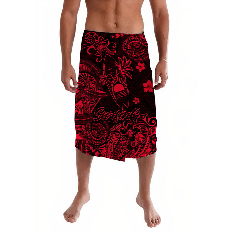 Hawaii Surfing Polynesian Lavalava Unique Style - Red
