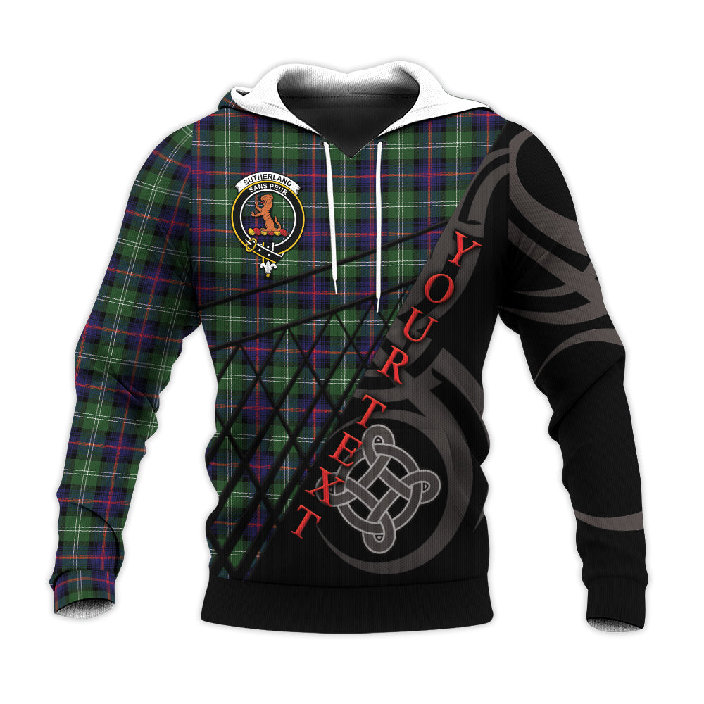 Printivon Sutherland Modern Knitted Hoodie Pattern Celtic Custom Text