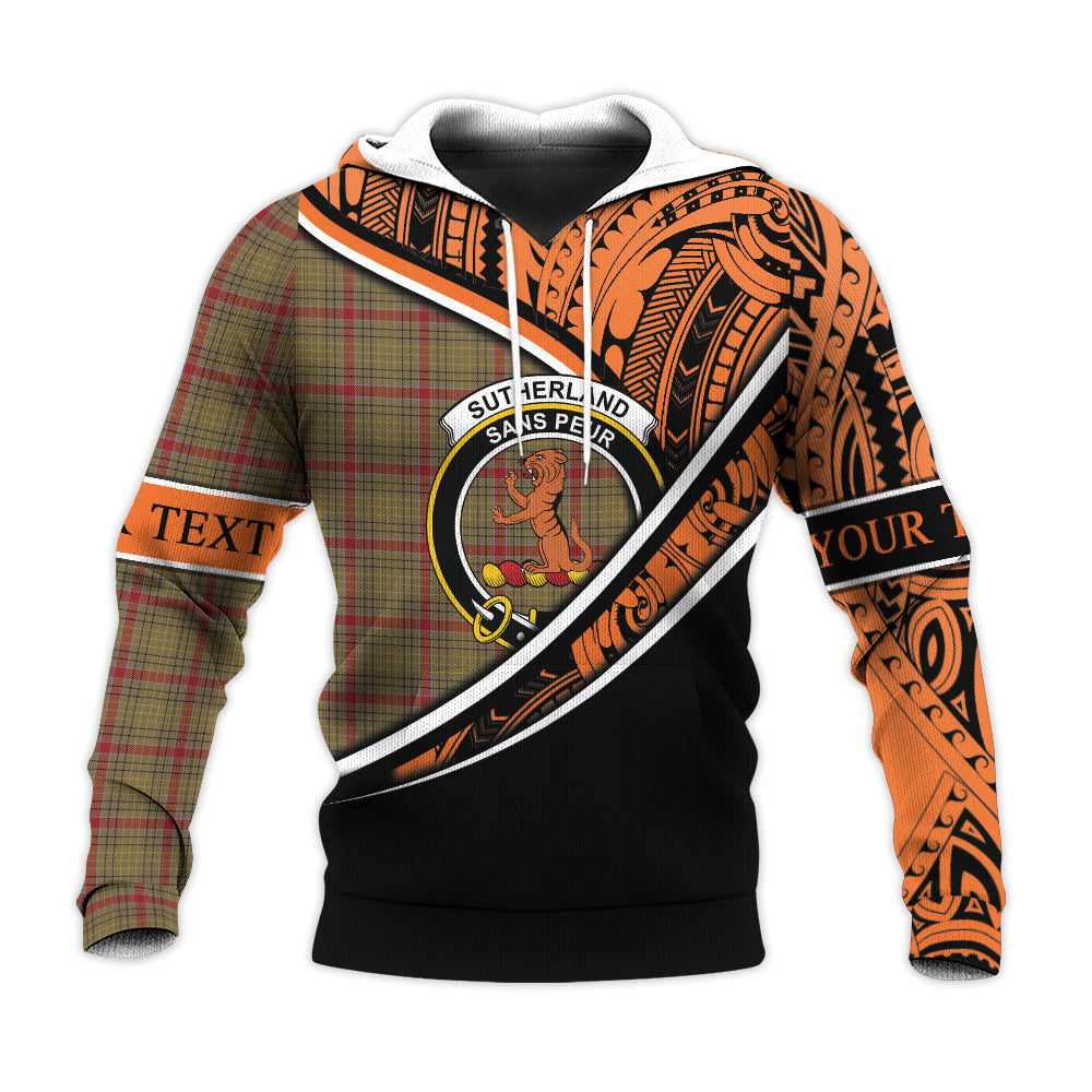 Printivon Sutherland Of Duffus Knitted Hoodie Pattern Polynesian Custom Text