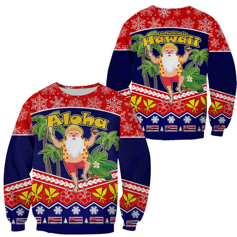 Hawaii Santa Kalikimaka Palm And Hibiscus Christmas Vibe Sweater