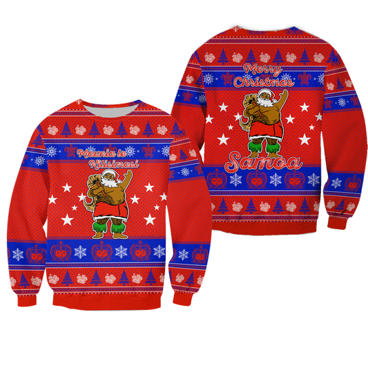Samoa Christmas Maunia Le Kilisimasi Santa Polynesia Tatoo Sweatshirt