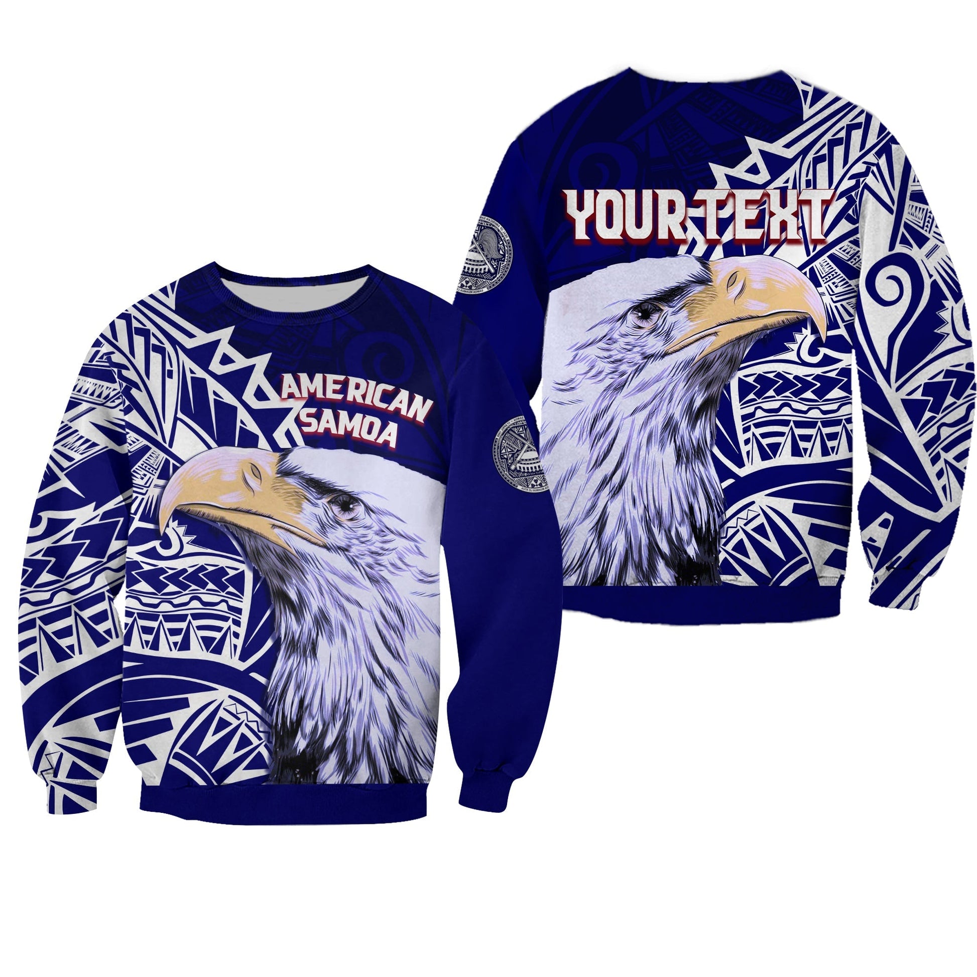 American Samoa Personalised Sweatshirt Bald Eagle