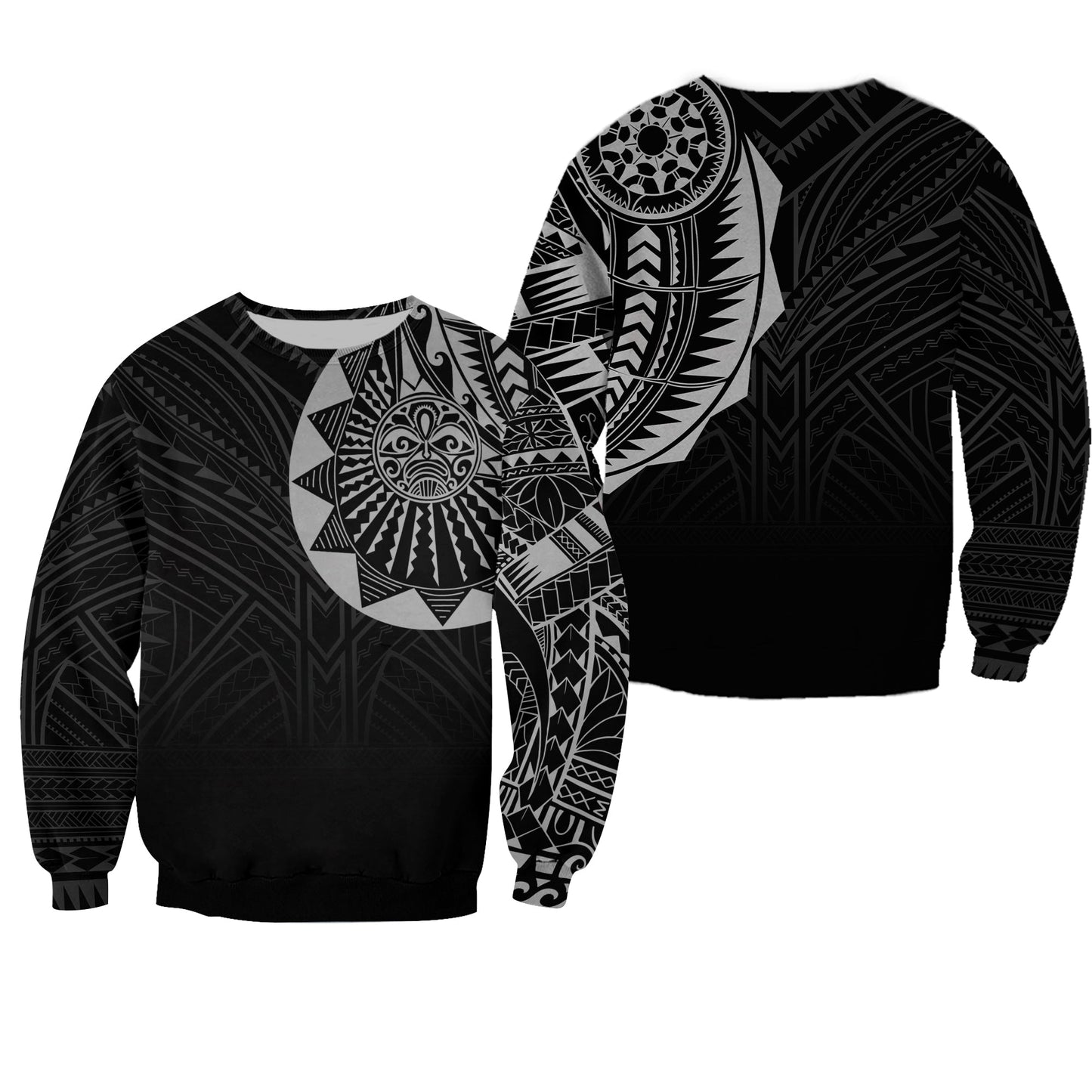 Polynesian Full Sleeve Tattoo Sweatshirt Silver Vibes