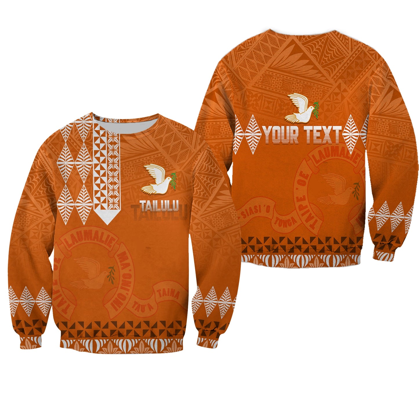 Custom Personalize Tonga Kolisi Tailulu Ha'apai Sweatshirt White Dove