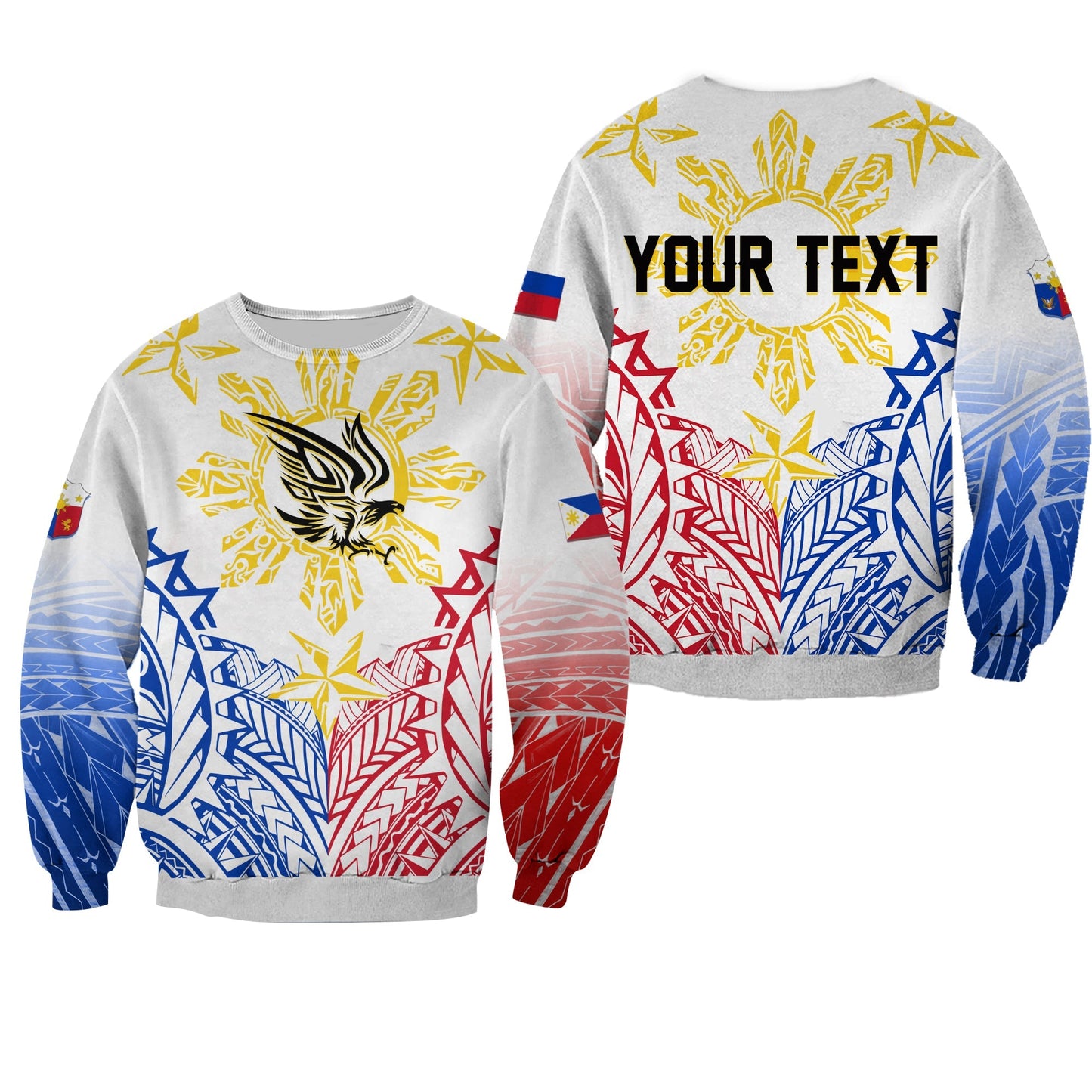 Philippines Personalised Sweatshirt Filipino Sun with Eagle