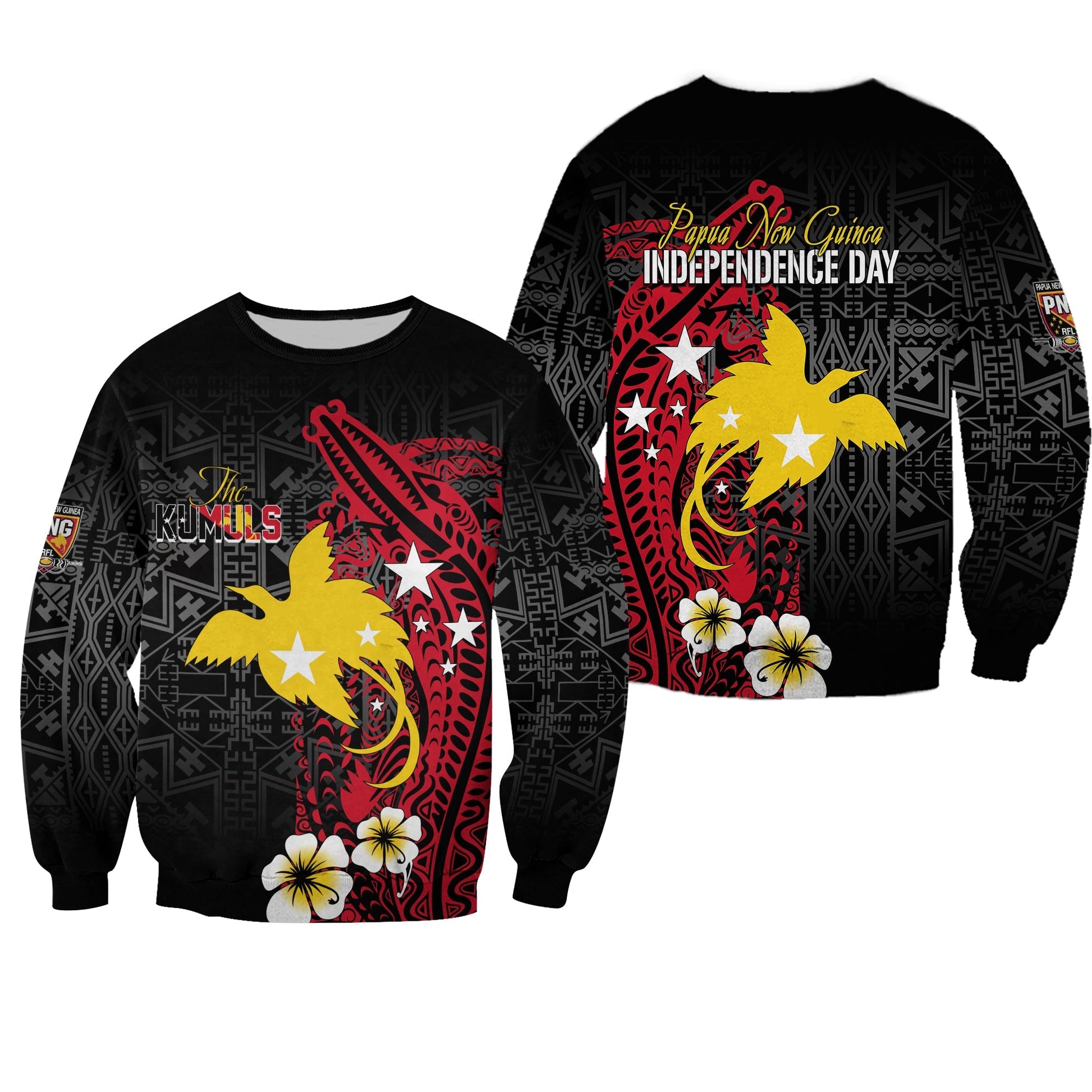 Papua New Guinea Independence Sweatshirt PNG Kumuls Tribal Crocodile