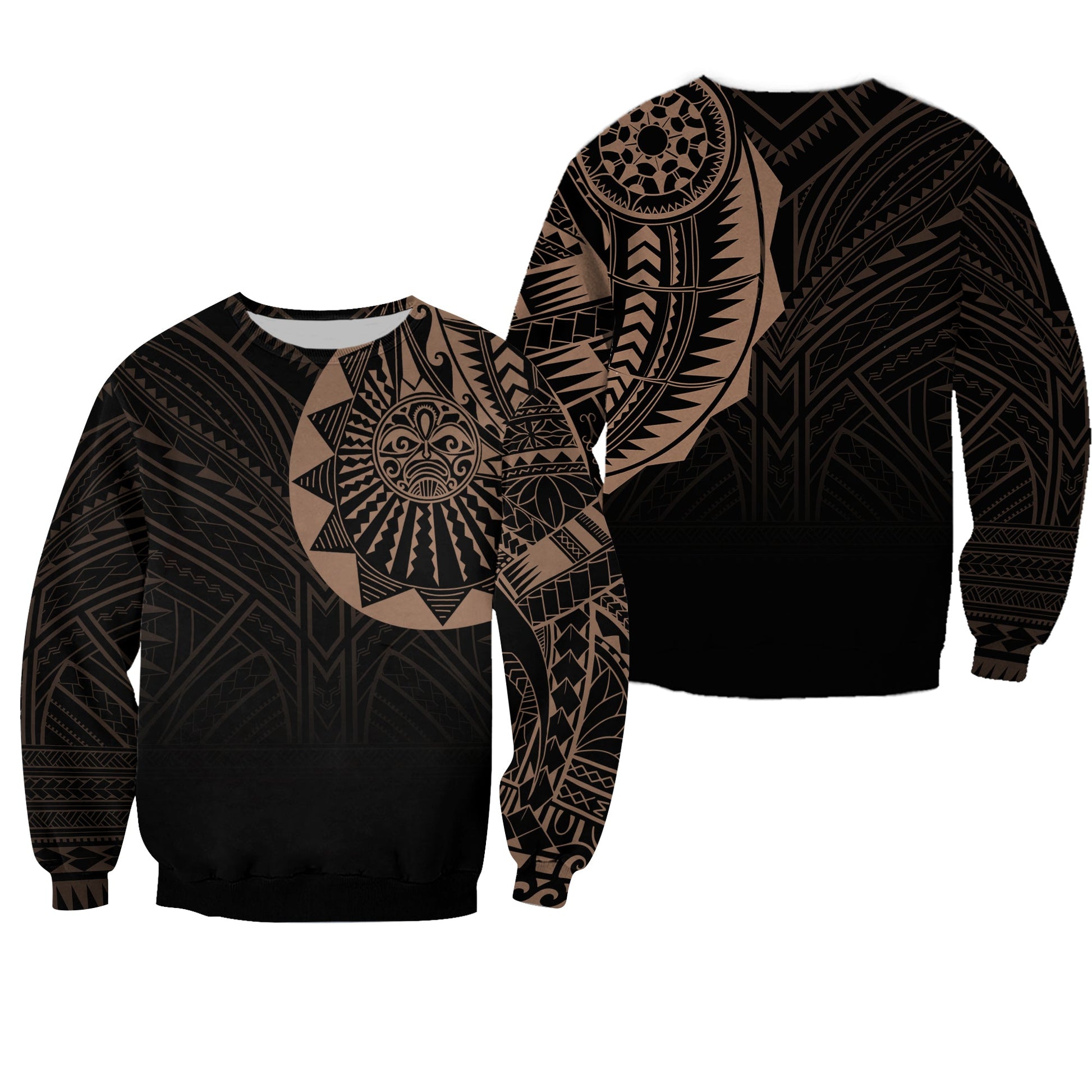 Polynesian Full Sleeve Tattoo Sweatshirt Blush Color