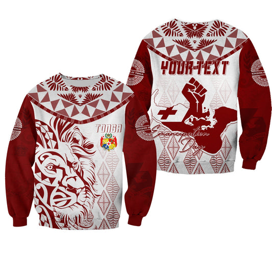 Tonga Personalised Sweatshirt Emancipation Day Lion Style