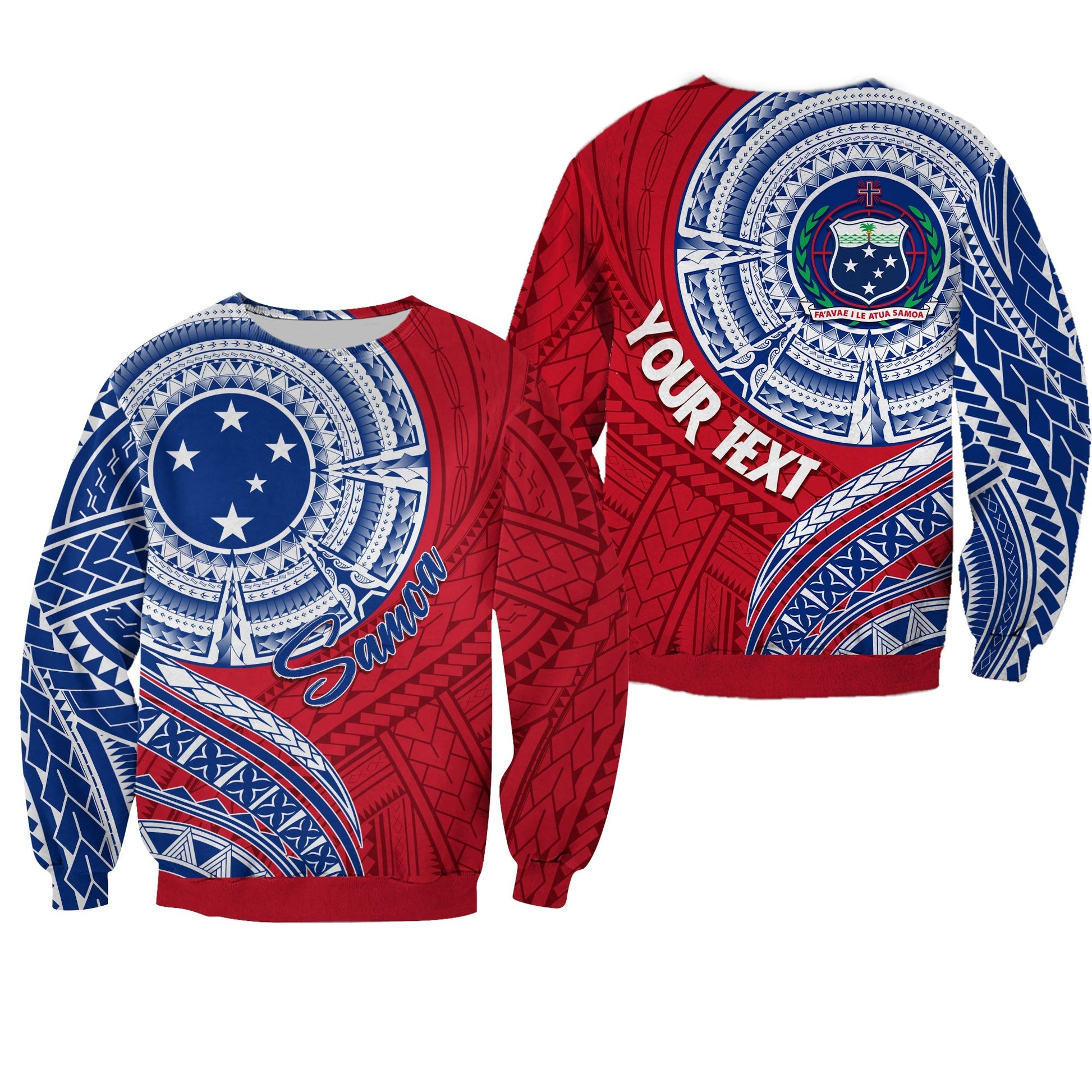 Samoa Personalised Sweatshirt Independence Day Flag Style