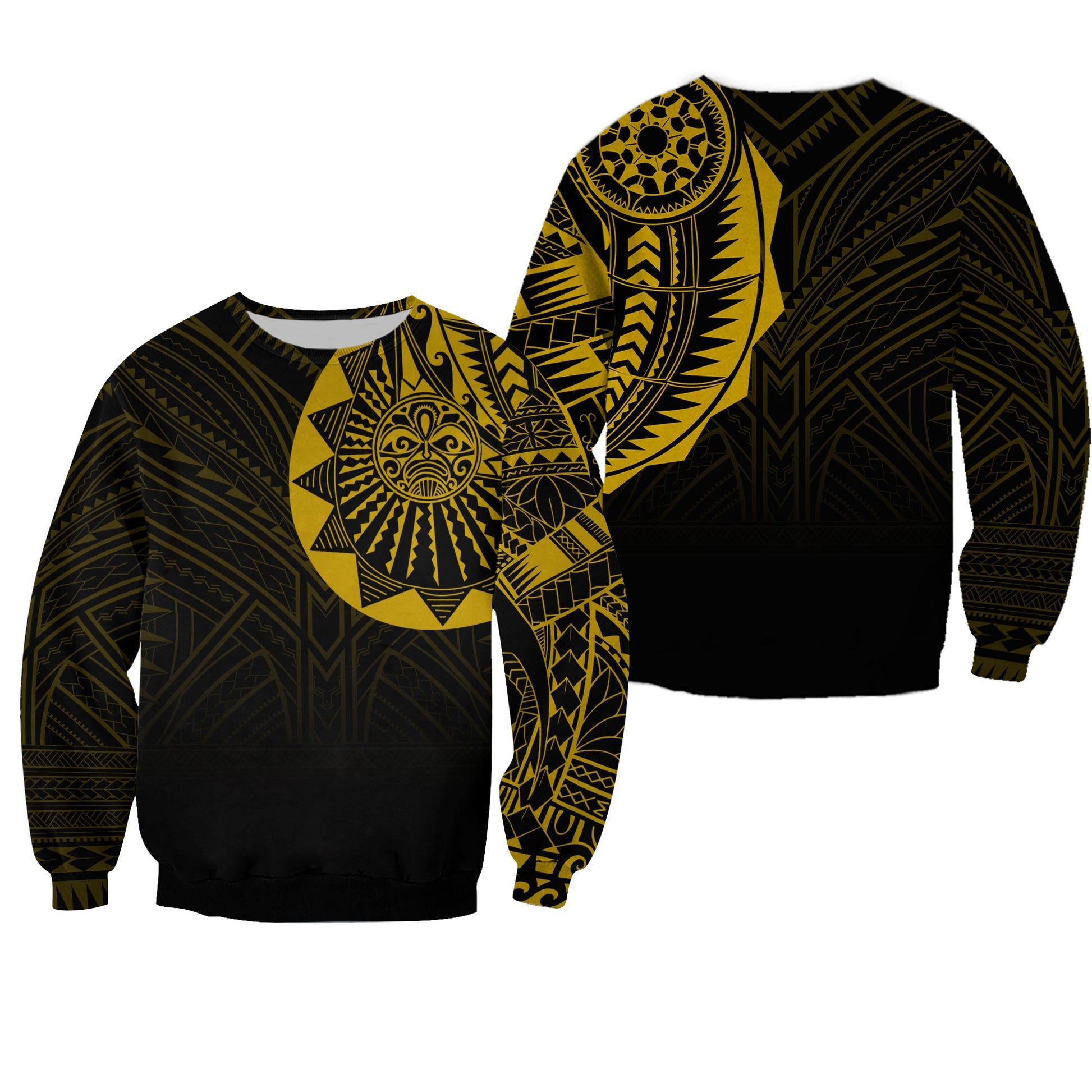 Polynesian Full Sleeve Tattoo Sweatshirt Gold Vibes
