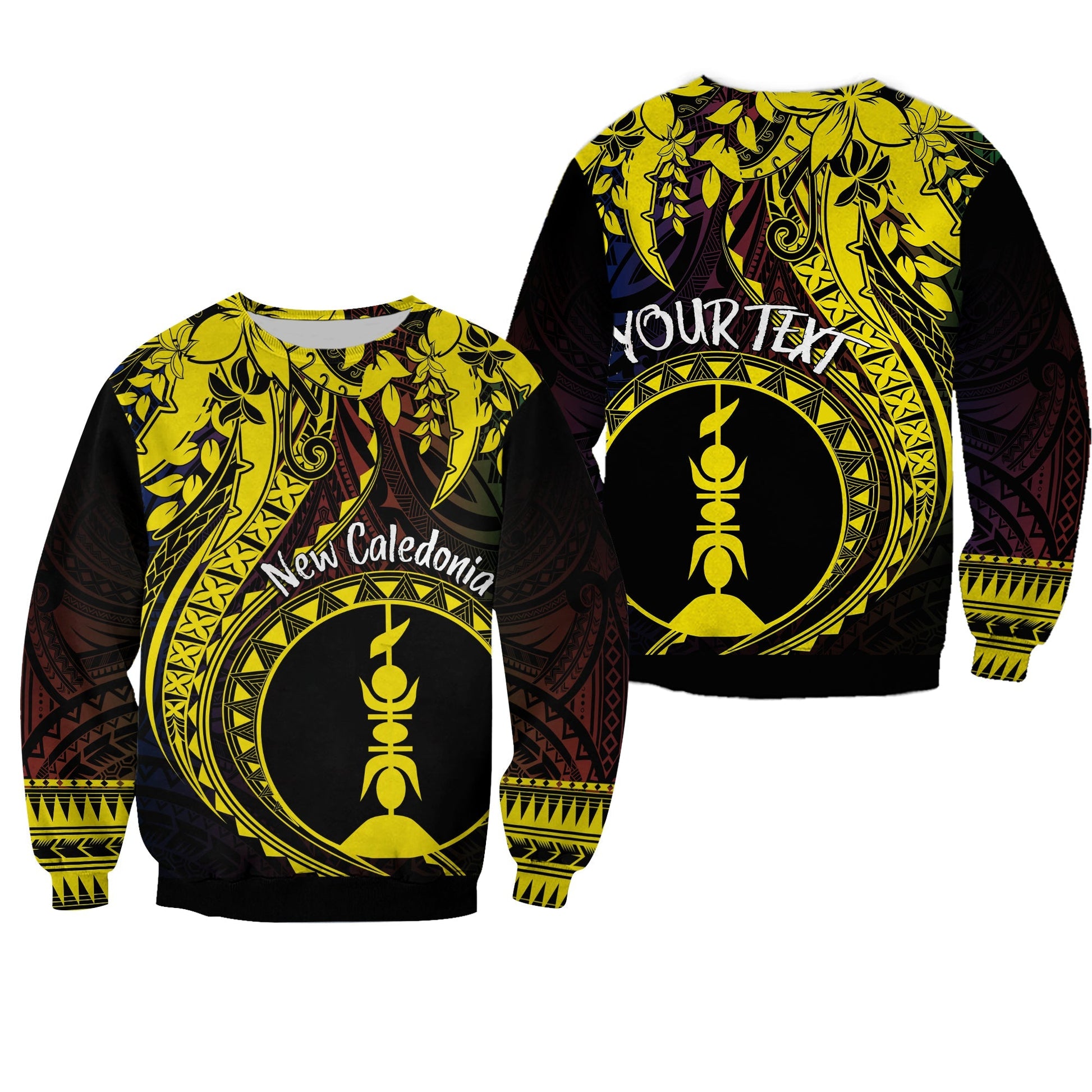 New Caledonia Personalised Sweatshirt Kanaky Mix Plumeria