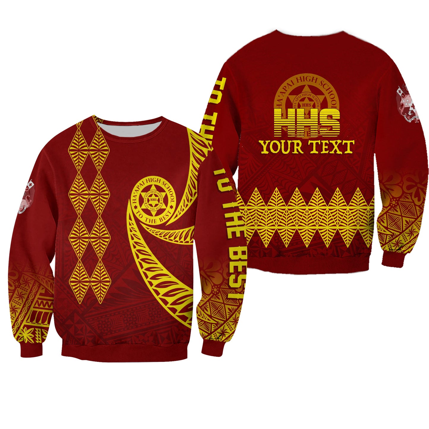 Custom Personalize Tonga Ha'apai High School Sweatshirt HHS To The Best