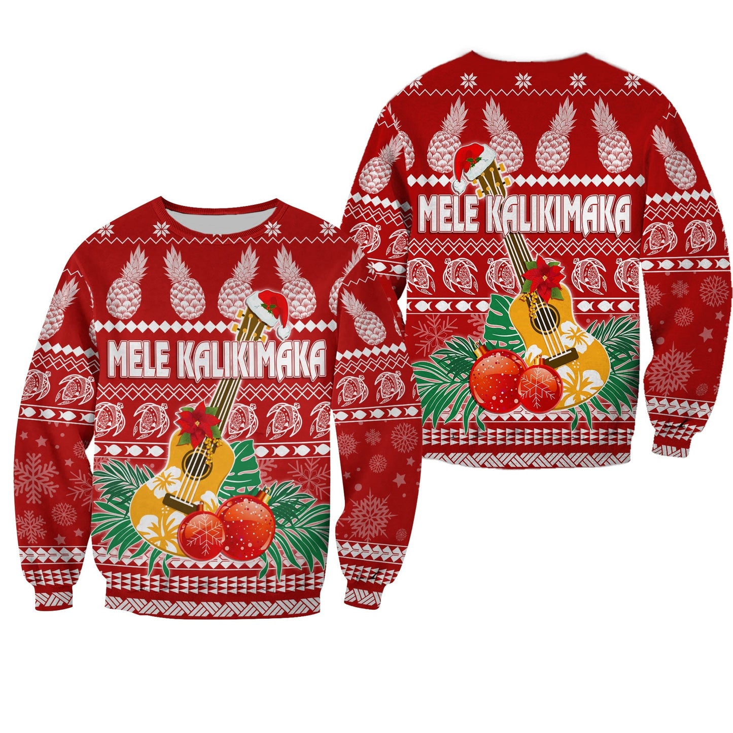 Hawaii Christmas Sweatshirt Mele Kalikimaka Ukulele