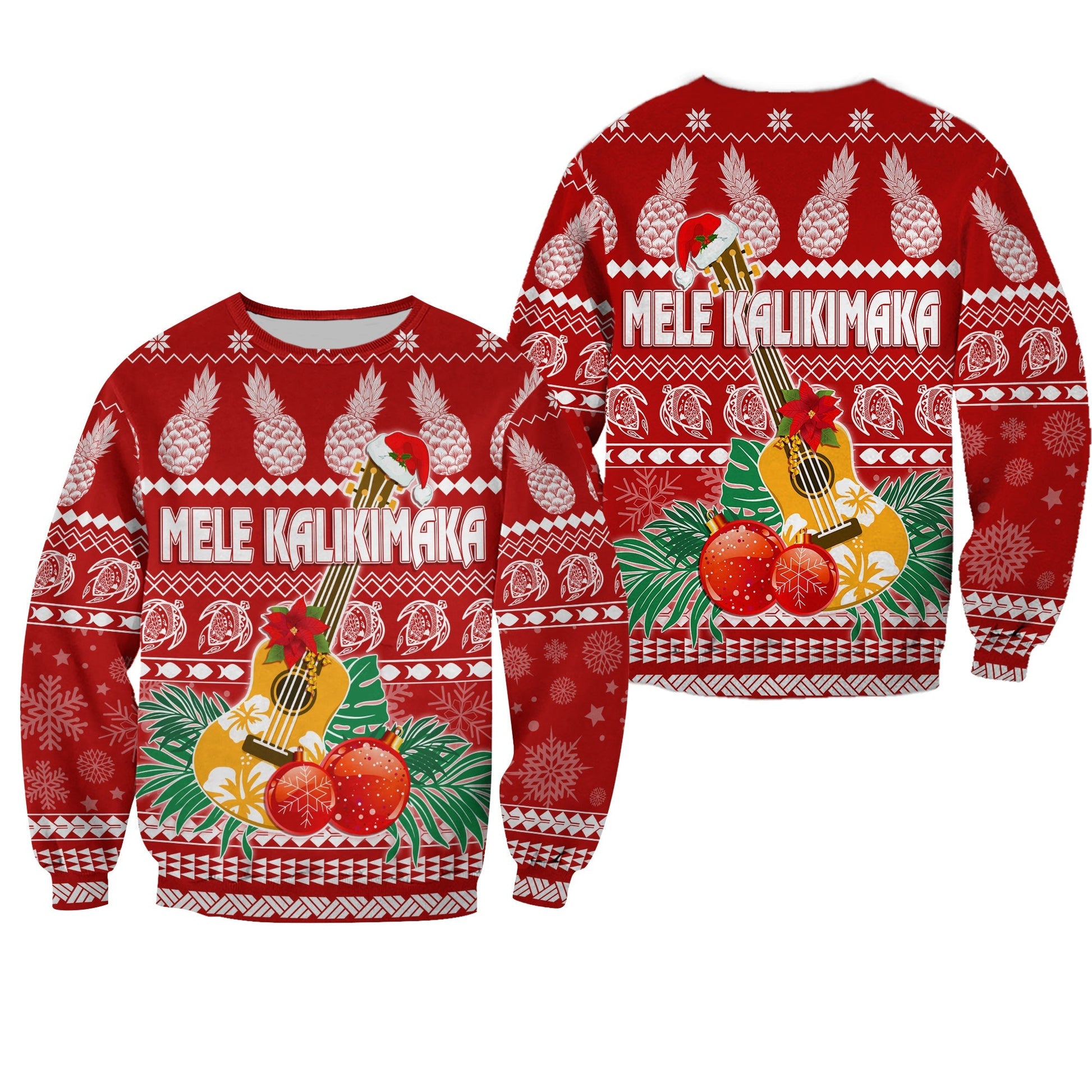 Hawaii Christmas Sweatshirt Mele Kalikimaka Ukulele
