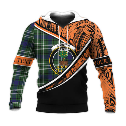 Printivon Swinton Knitted Hoodie Pattern Polynesian Custom Text