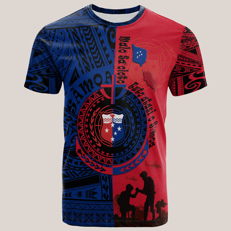 Samoa Independence Day T Shirt Military Polynesian Pattern