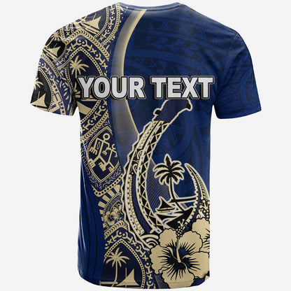 Custom Personalised Guam Fish Hook T Shirt Blue Style
