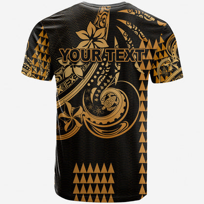 Custom Personalised Kakau Hawaiian Polynesian T Shirt Gold