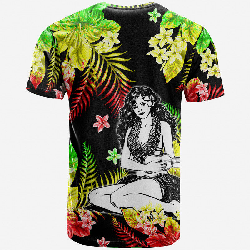 Hawaii Summer Colorful Hula Girl T Shirt Reggage
