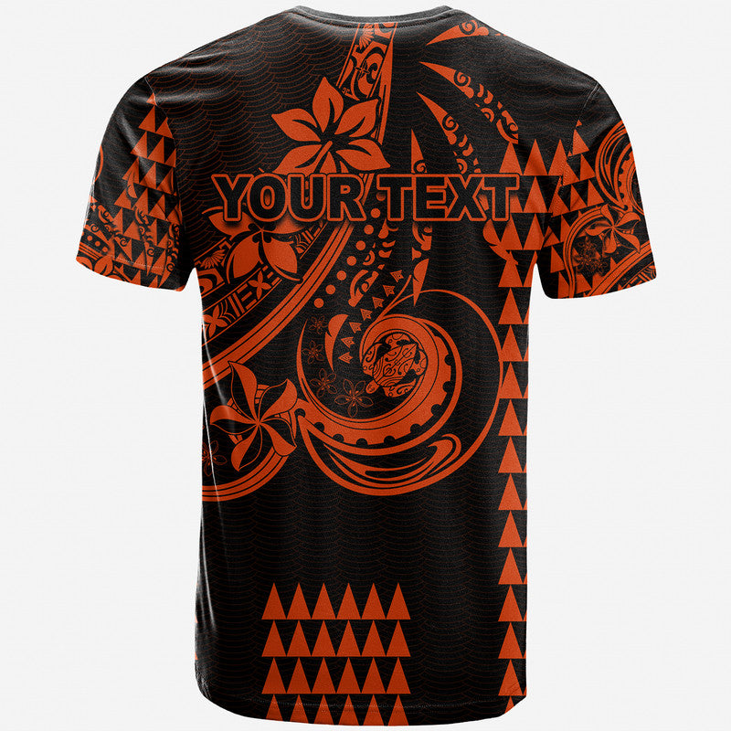 Custom Personalised Kakau Hawaiian Polynesian T Shirt Orange