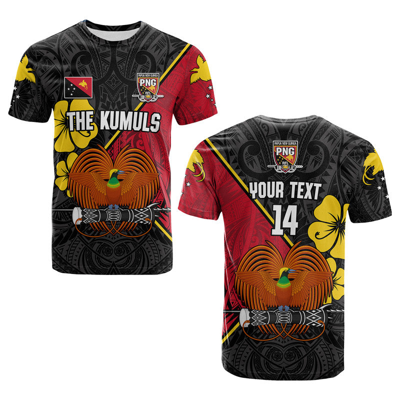 Custom Text And Number The Kumuls Png T Shirt Papua New Guinea Polynesian Dynamic Style Black