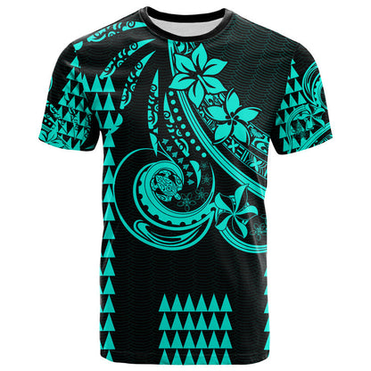 (Custom Personalised) Kakau Hawaiian Polynesian T Shirt Turquoise Green