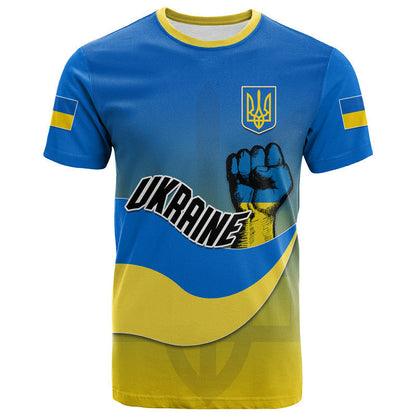Custom Ukraine T Shirt National Flag Style