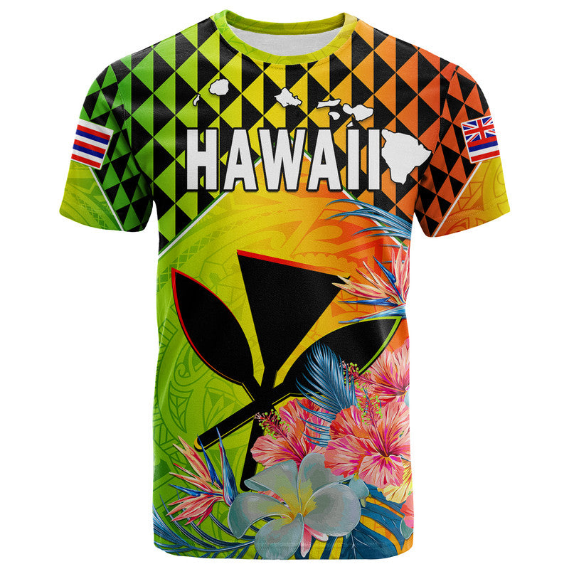 Hawaii T Shirt Hawaiian Tribal Kanaka Maoli Hibiscus