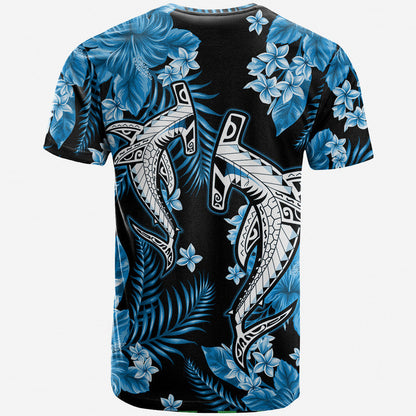 Hawaii Summer Colorful Shark T Shirt Light Blue