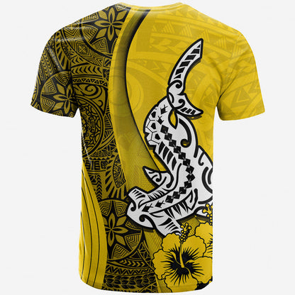 Hawaiian Shark Polynesian T Shirt Vibe Yellow Style